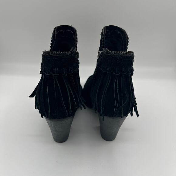DOLCE VITA Suede Booties with Fringe, Black, Size 9, 3.25" Heel - Picture 3 of 6